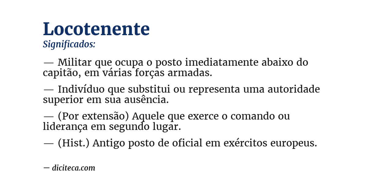 Significado de locotenente
