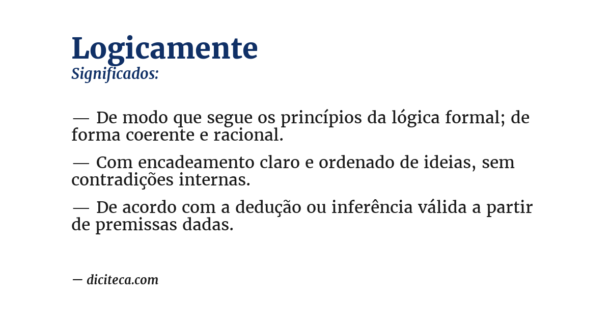 Significado de logicamente