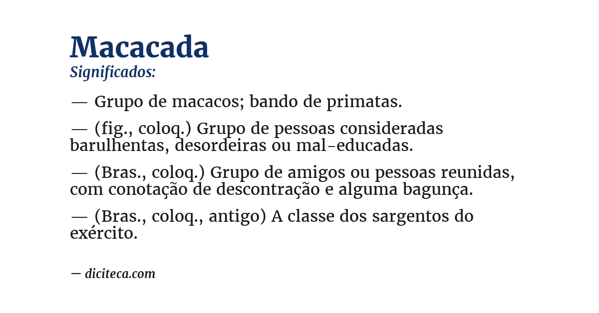 Significado de macacada