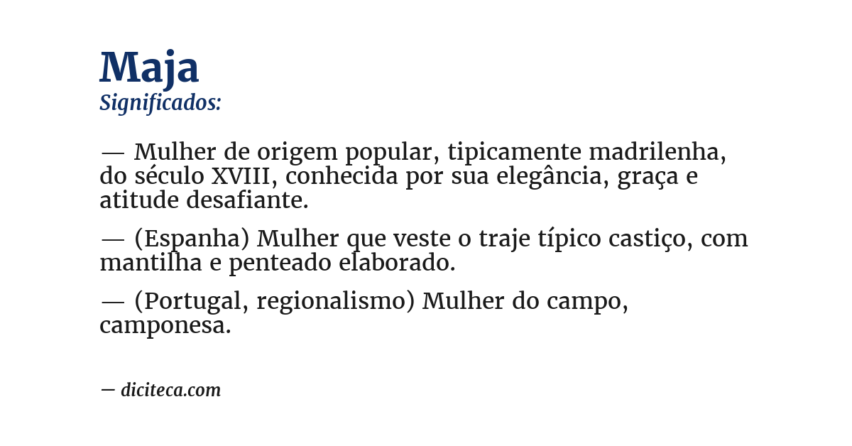 Significado de maja