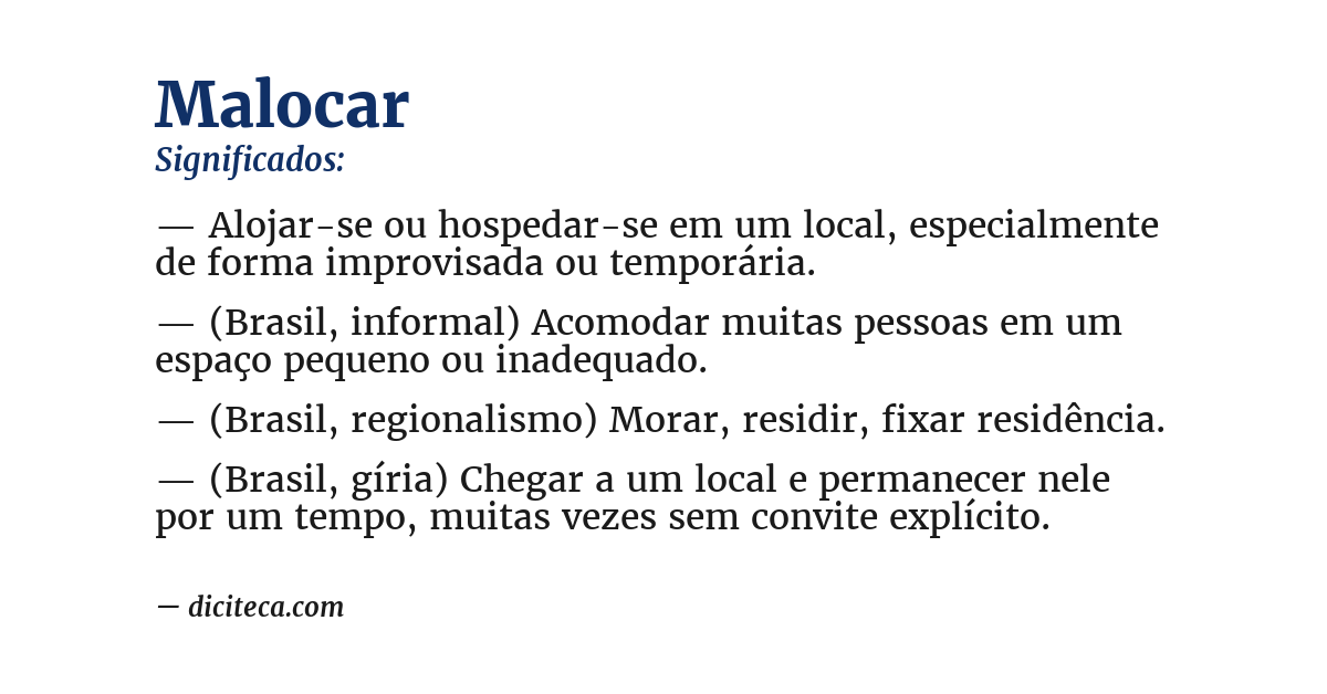 Significado de malocar