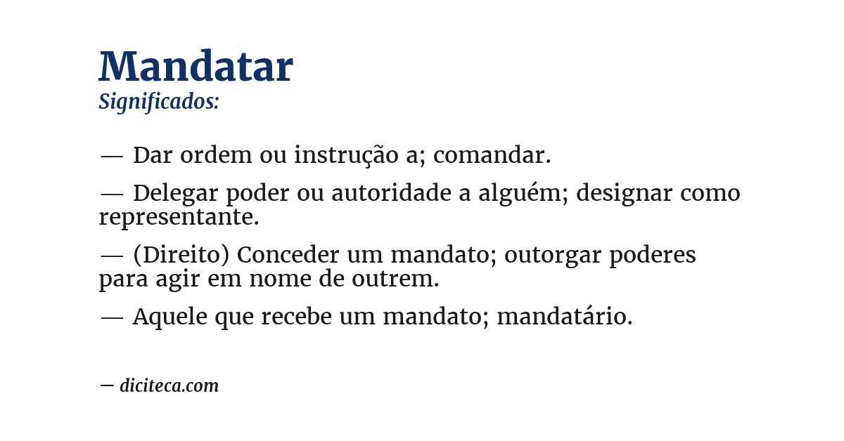 Significado de mandatar