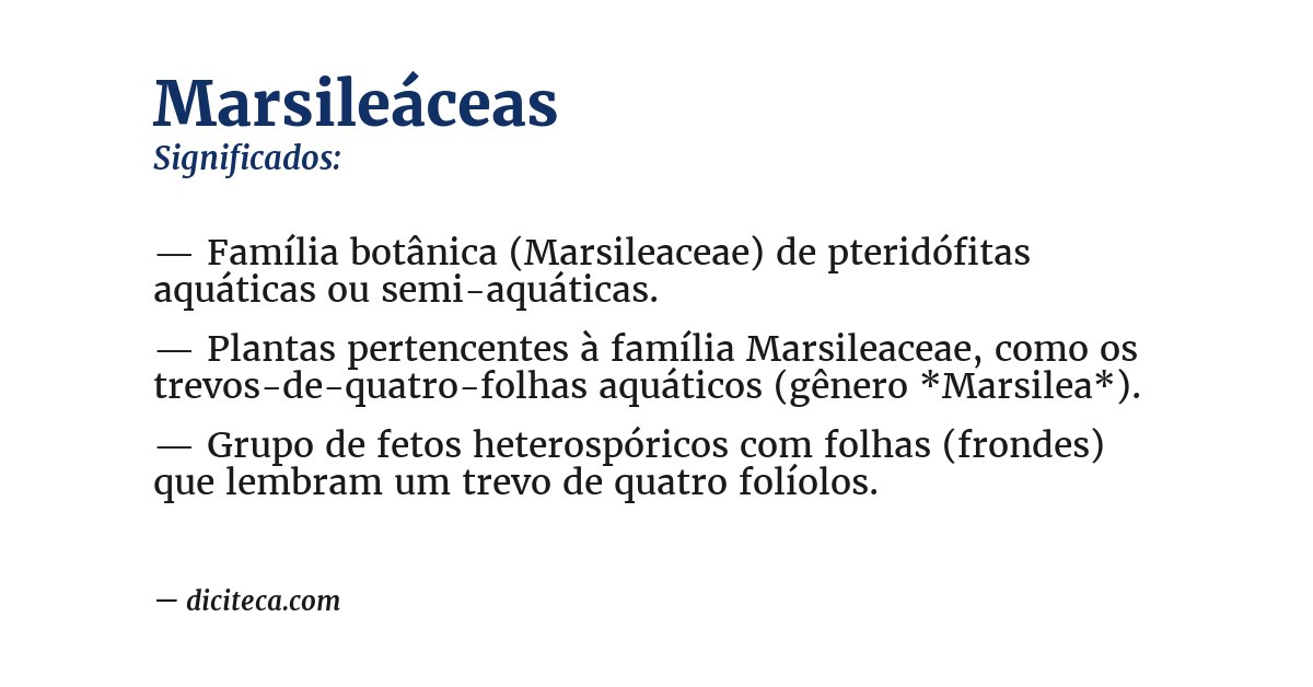 Significado de marsileáceas