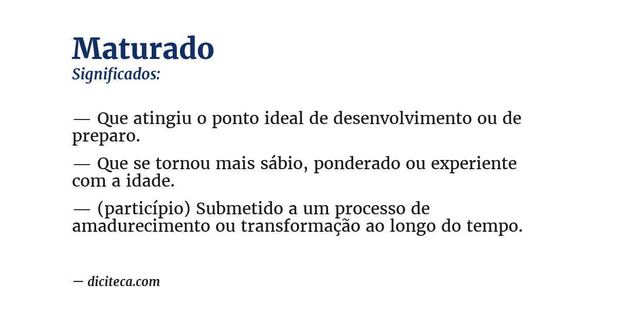 Significado de maturado