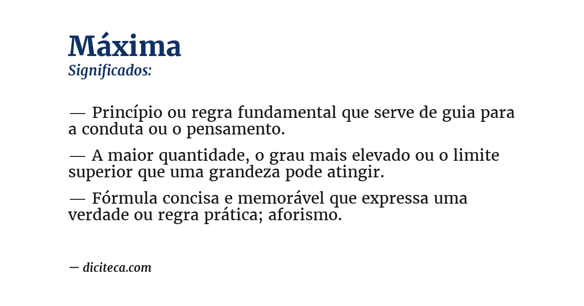 Significado de máxima