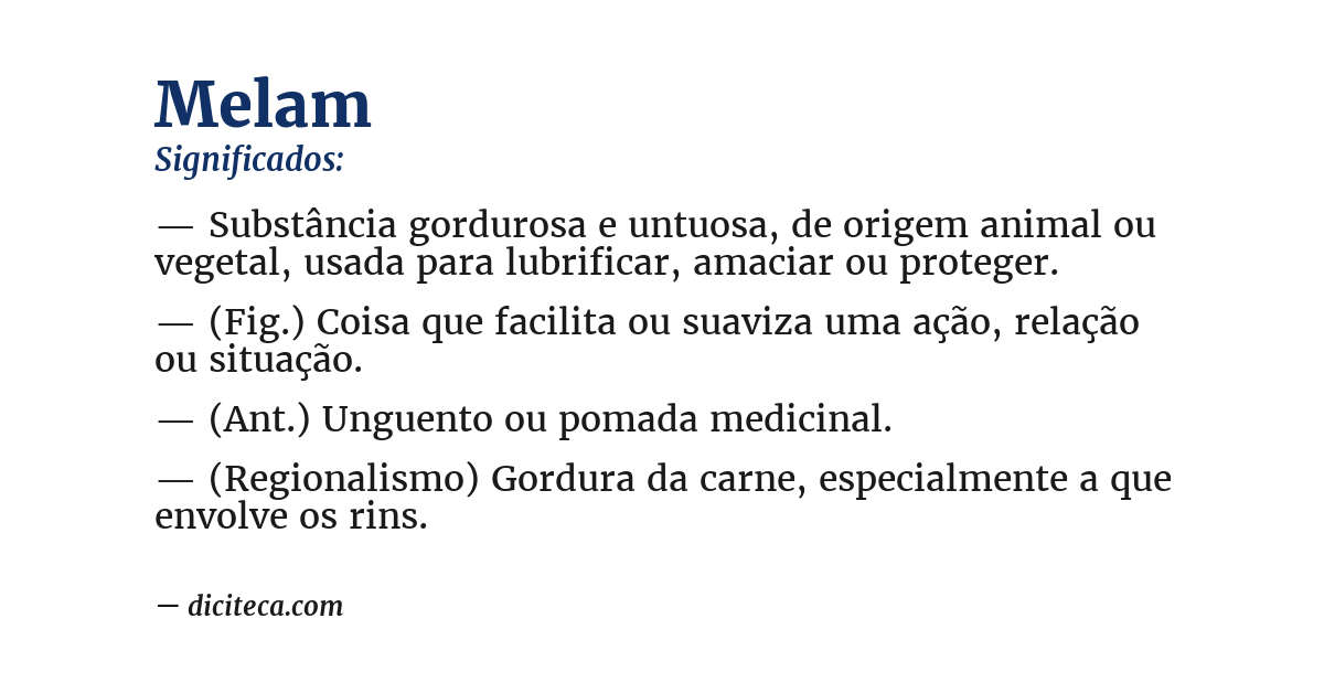 Significado de melam