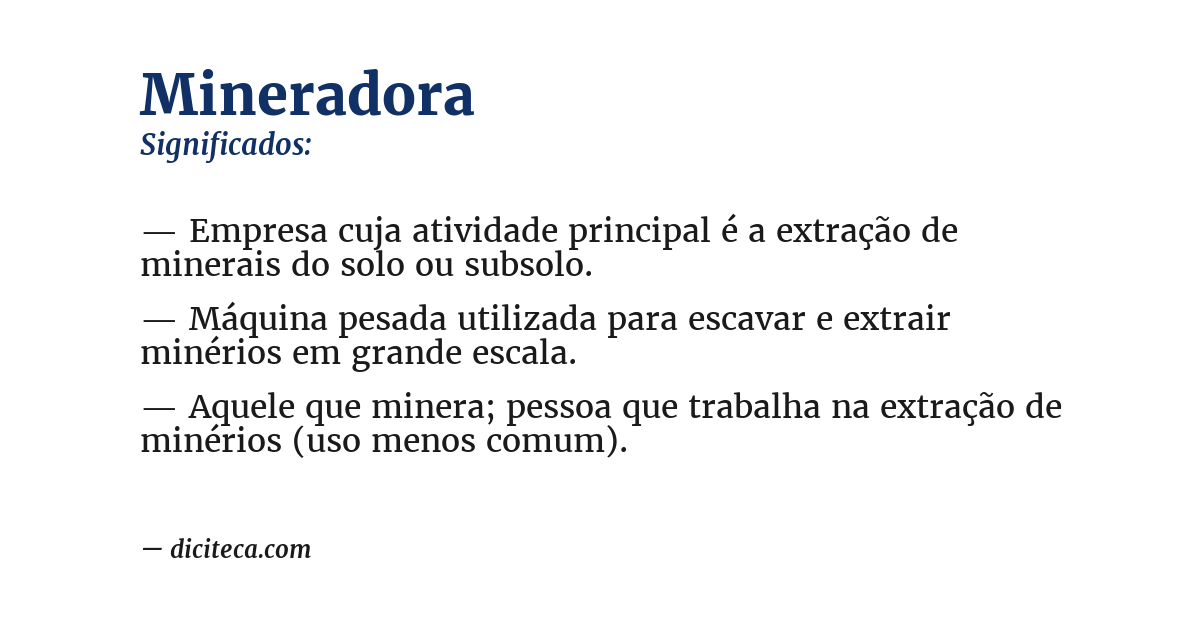 Significado de mineradora