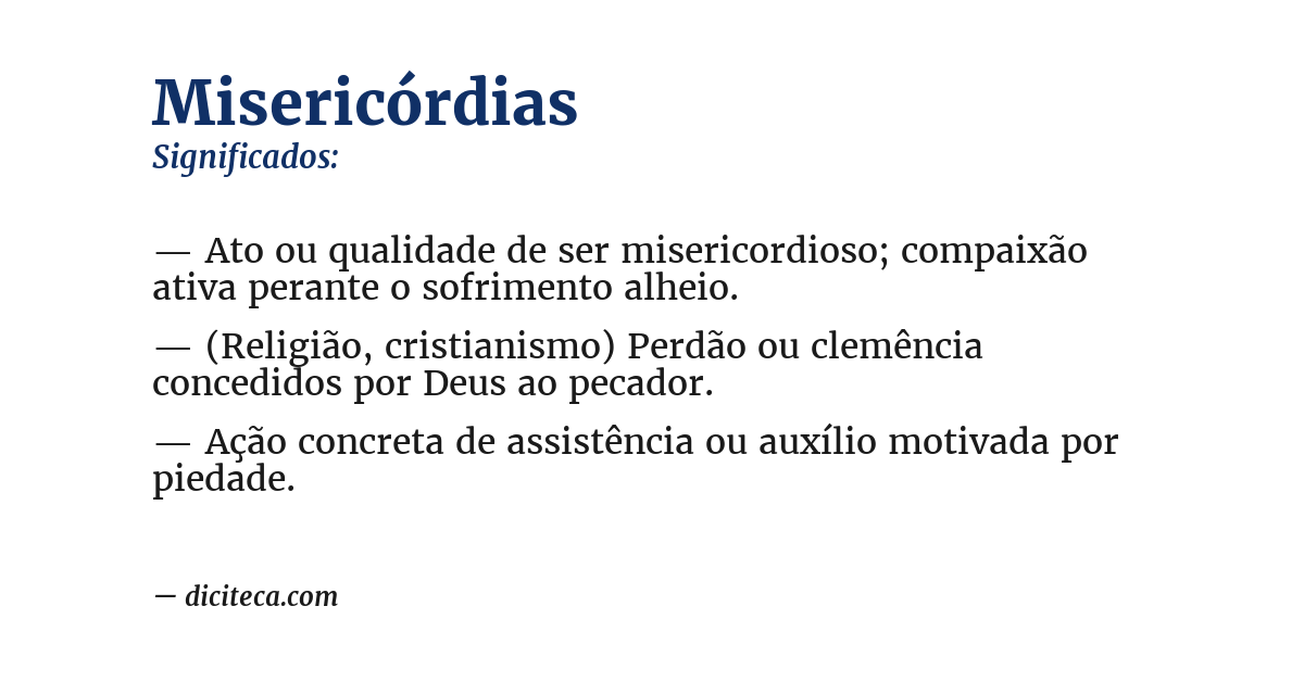 Significado de misericórdias
