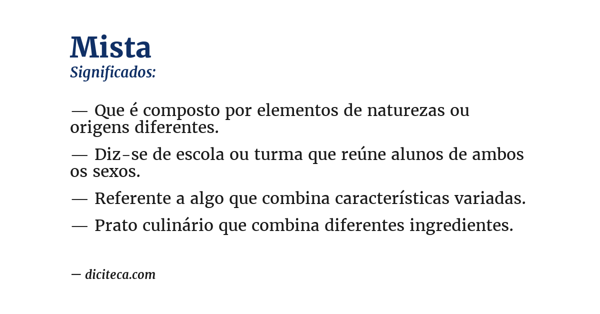 Significado de mista