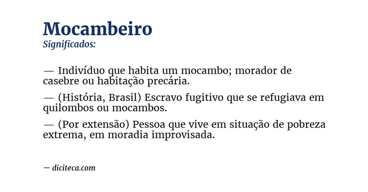 Significado de mocambeiro