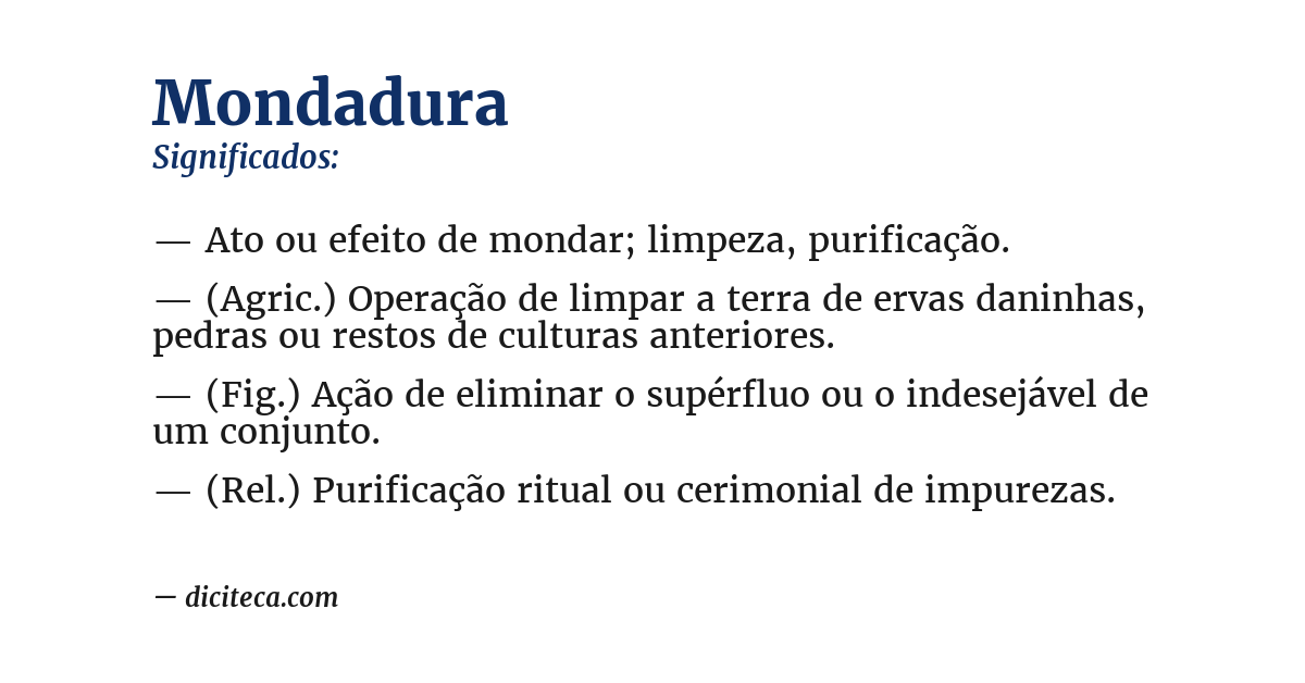 Significado de mondadura