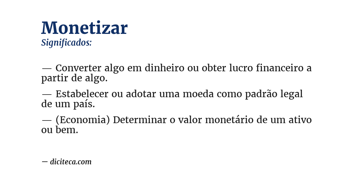 Significado de monetizar