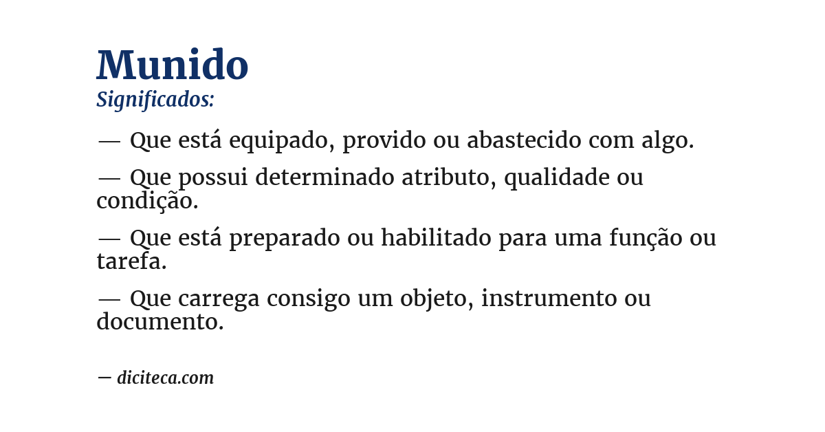 Significado de munido