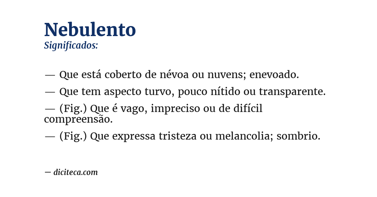 Significado de nebulento