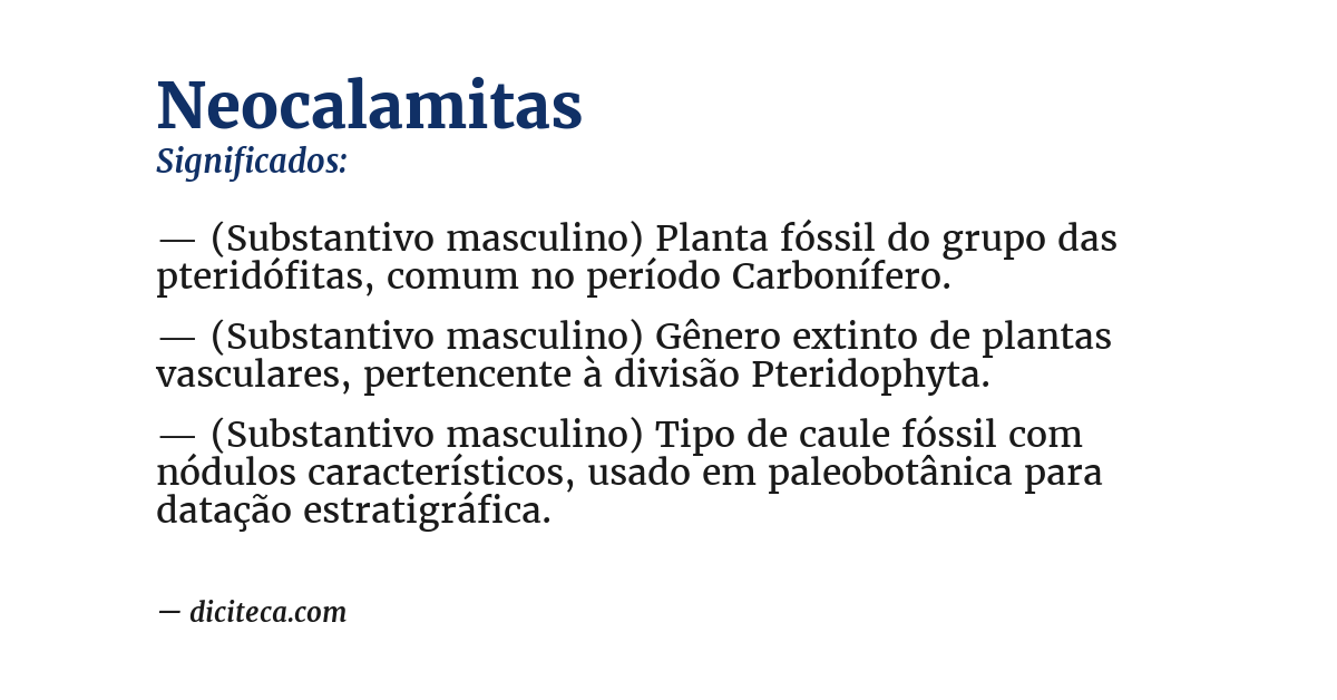 Significado de neocalamitas