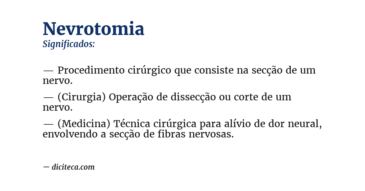Significado de nevrotomia