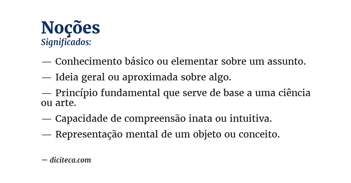 Significado de noções