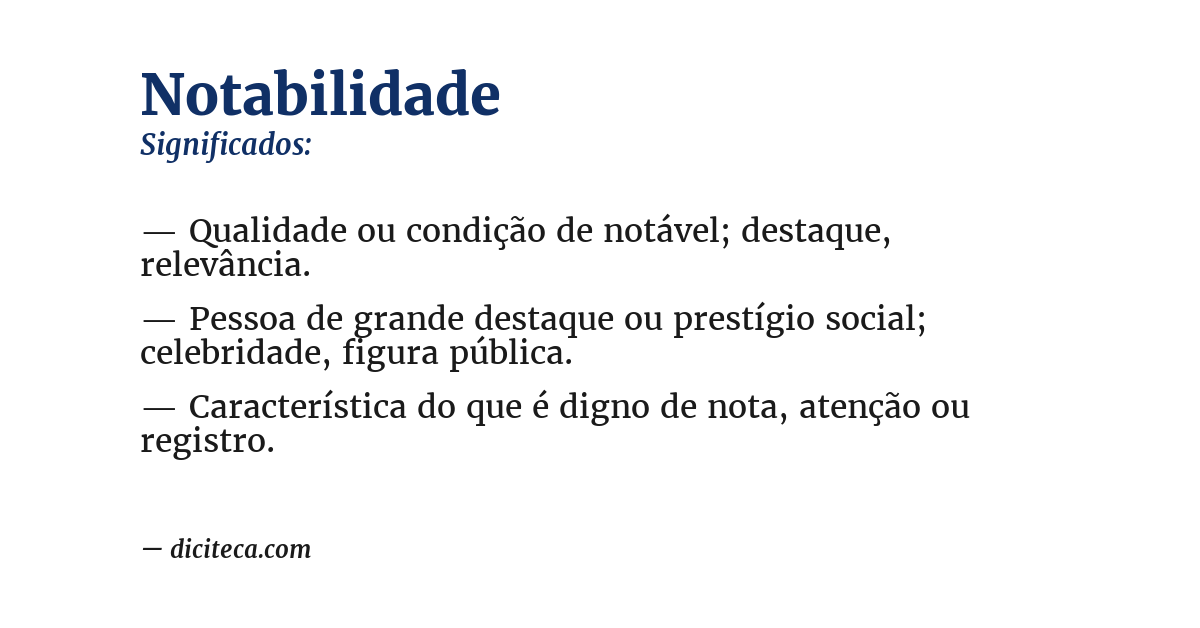 Significado de notabilidade