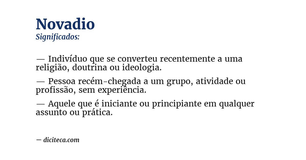 Significado de novadio