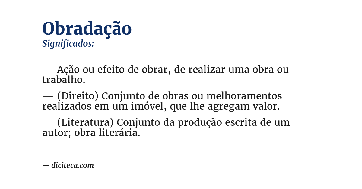 Significado de obradação