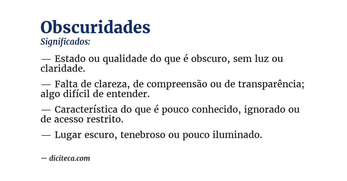 Significado de obscuridades
