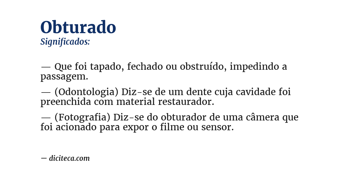 Significado de obturado