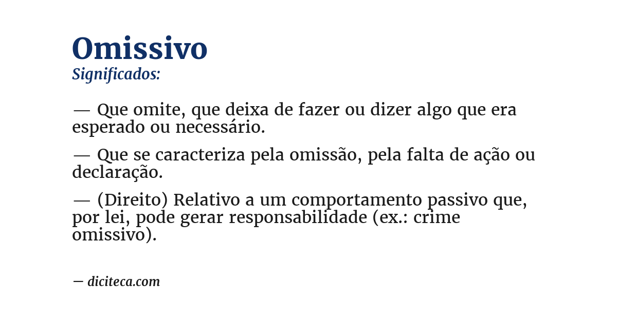 Significado de omissivo