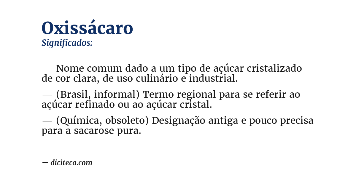 Significado de oxissácaro