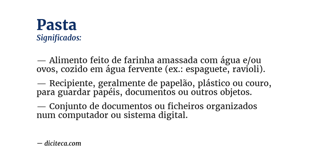 Significado de pasta
