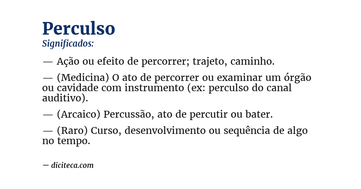 Significado de perculso