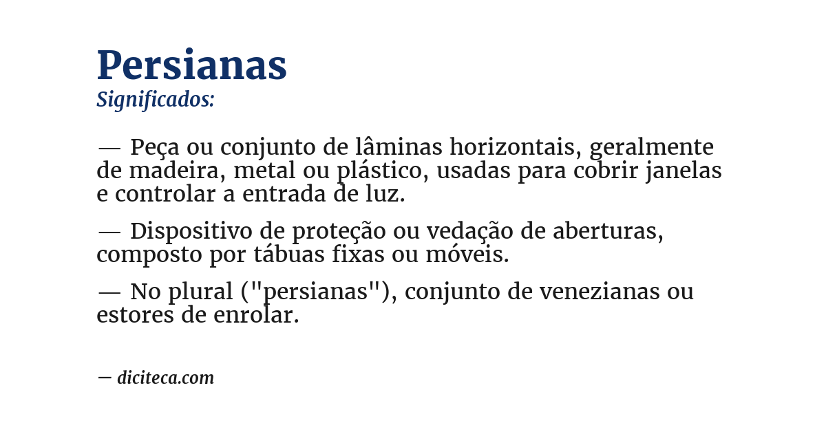 Significado de persianas