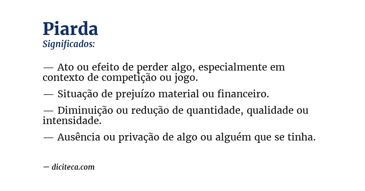 Significado de piarda