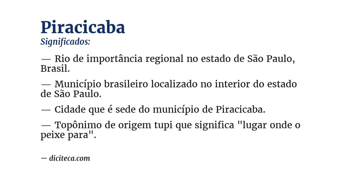 Significado de piracicaba