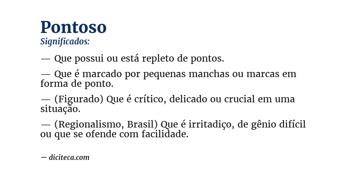 Significado de pontoso