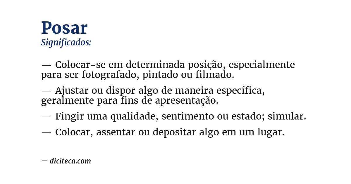 Significado de posar