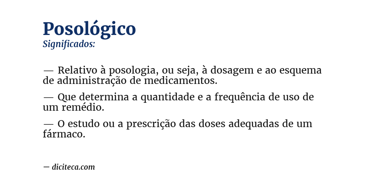 Significado de posológico