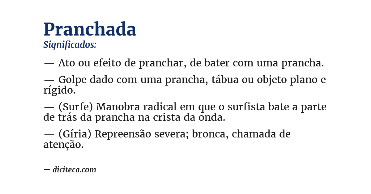 Significado de pranchada