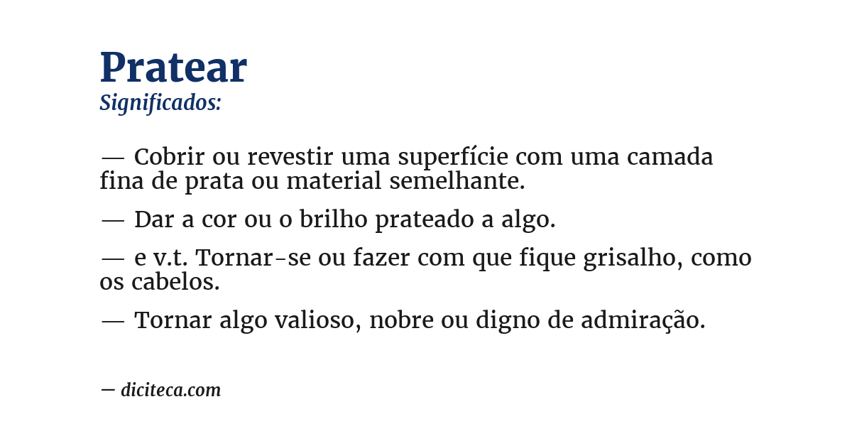 Significado de pratear