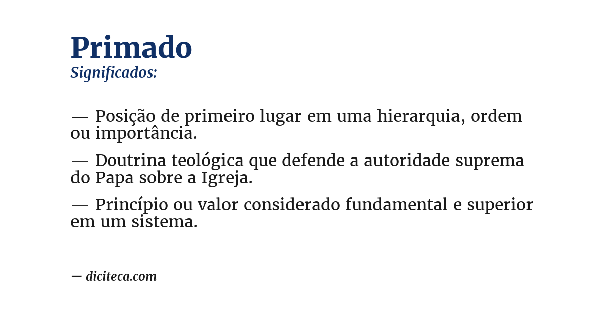 Significado de primado