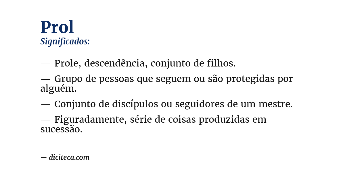 Significado de prol