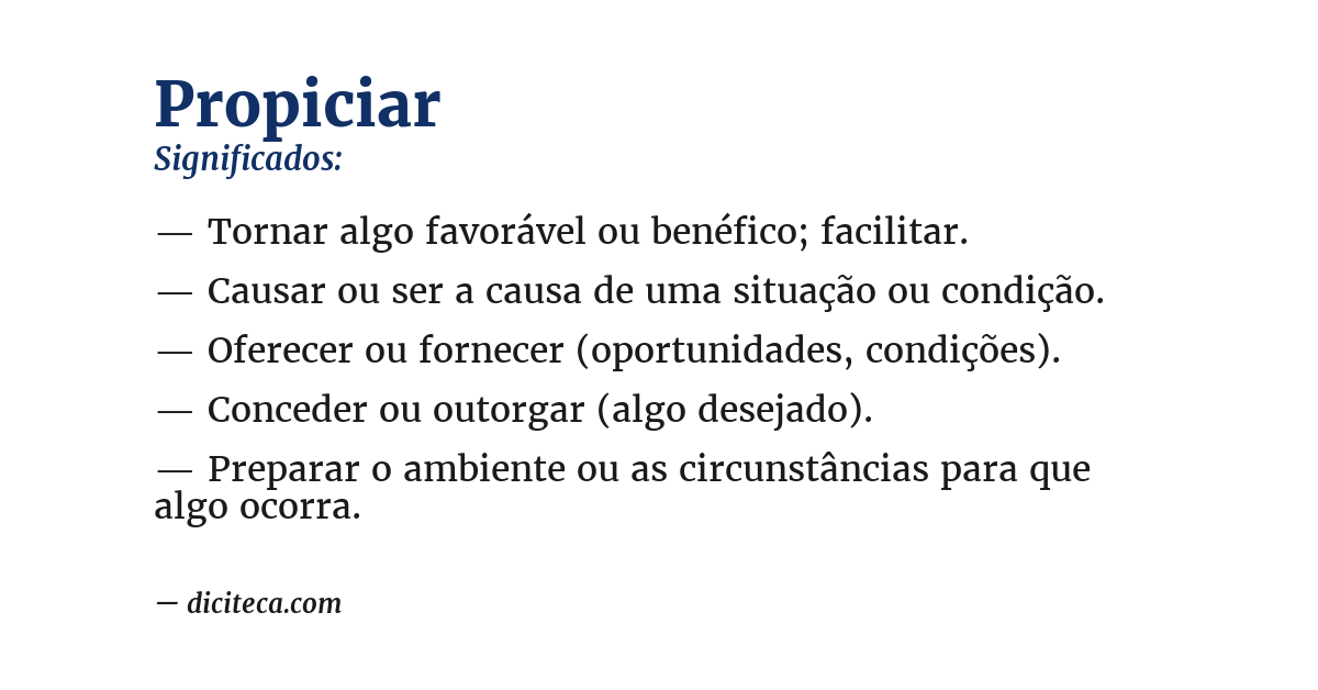 Significado de propiciar