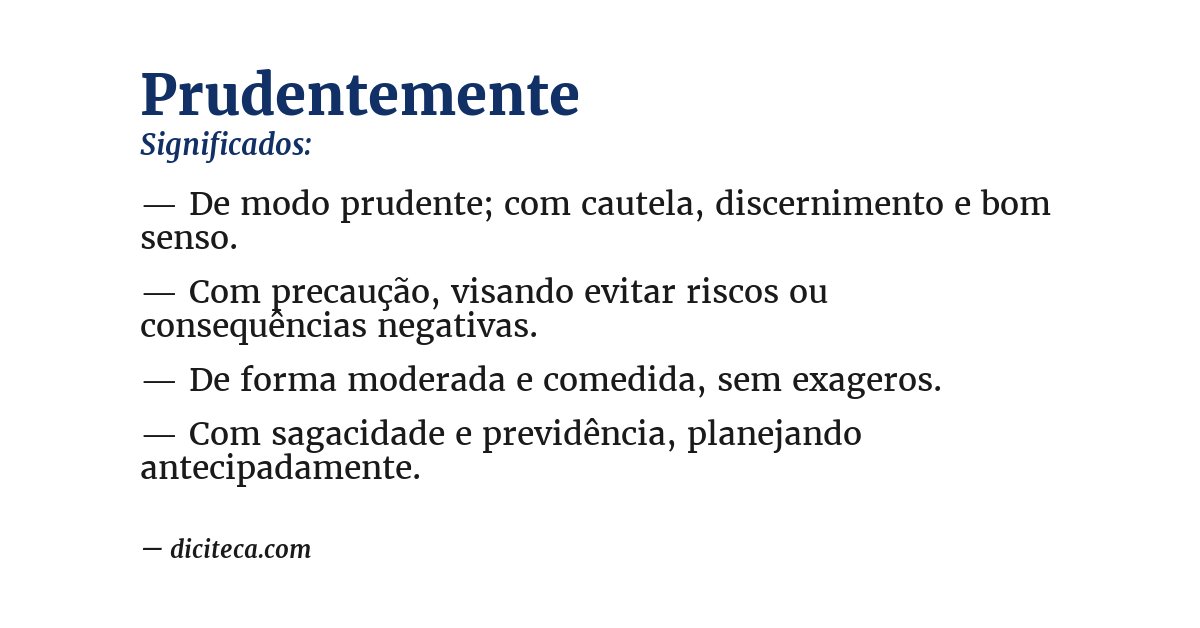 Significado de prudentemente
