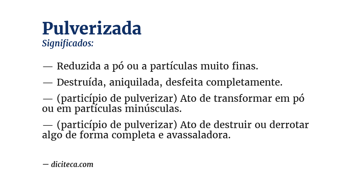 Significado de pulverizada