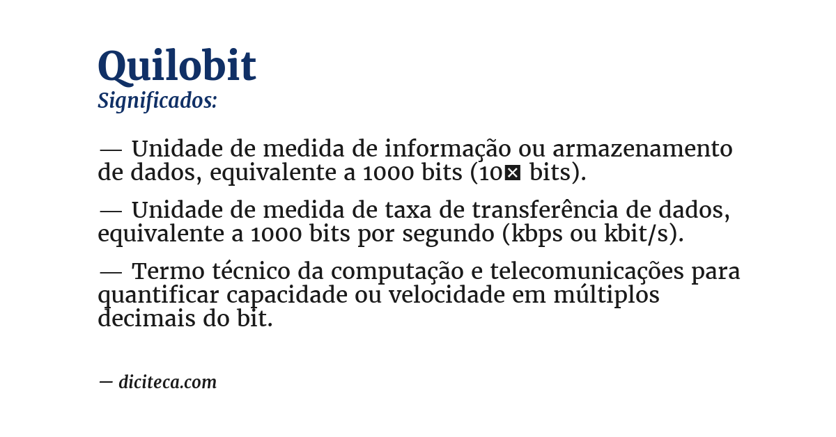 Significado de quilobit