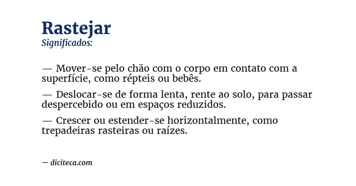 Significado de rastejar