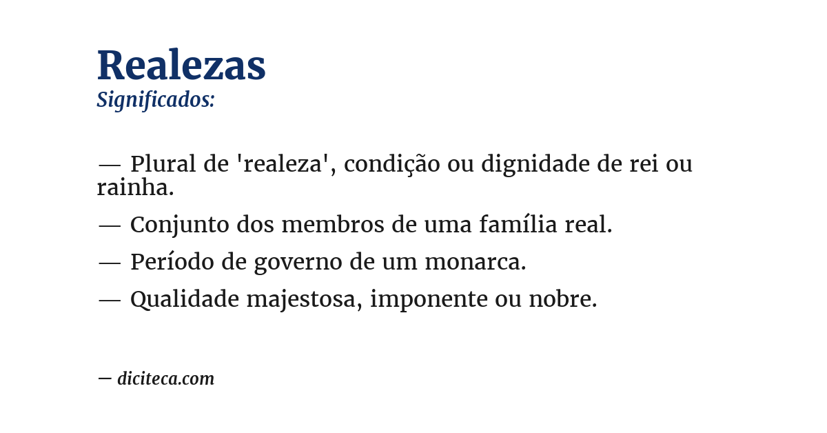 Significado de realezas