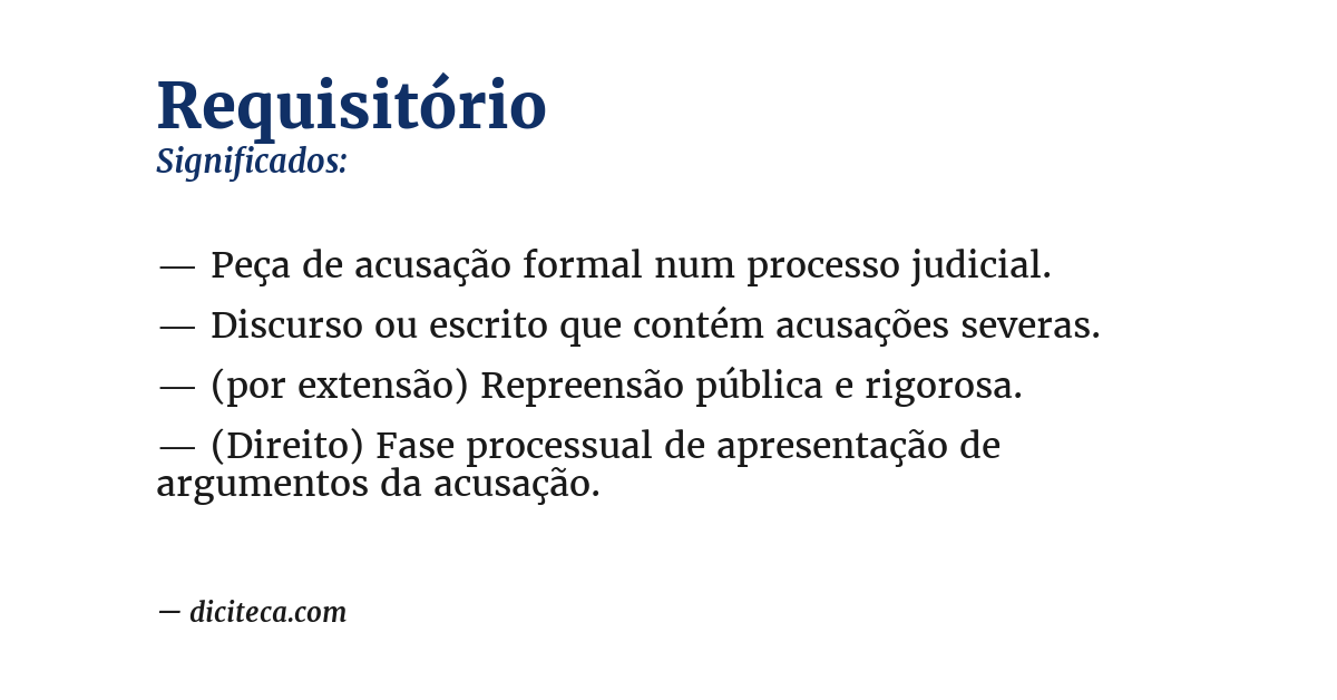 Significado de requisitório