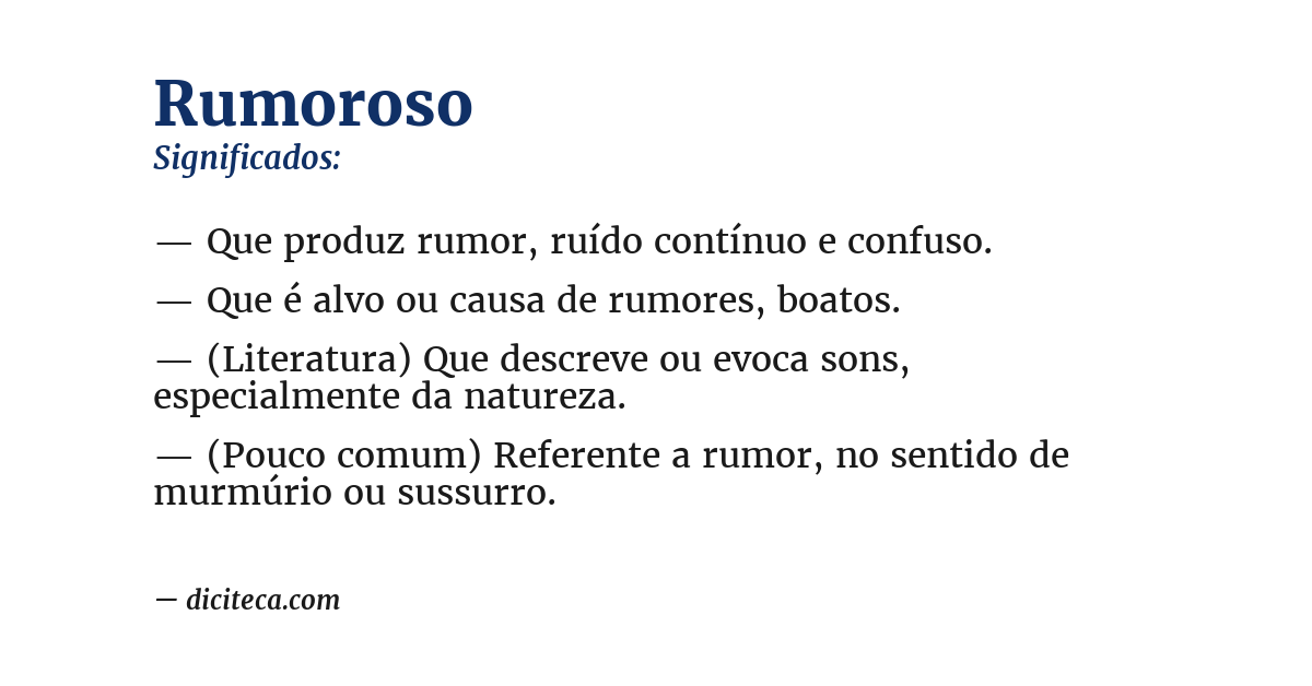 Significado de rumoroso