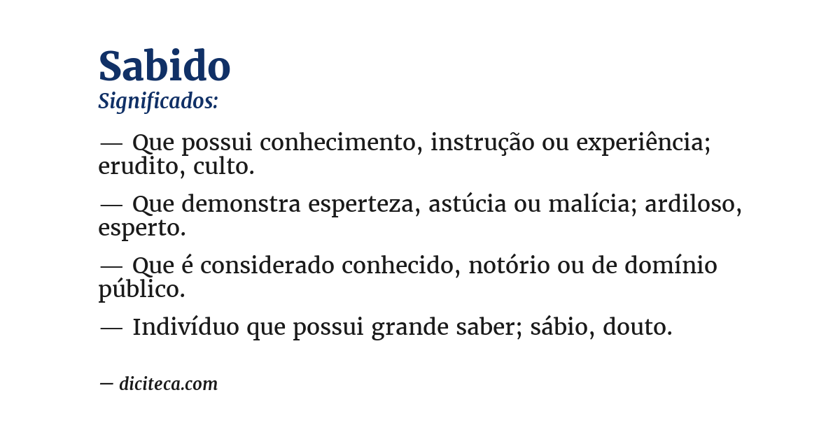 Significado de sabido