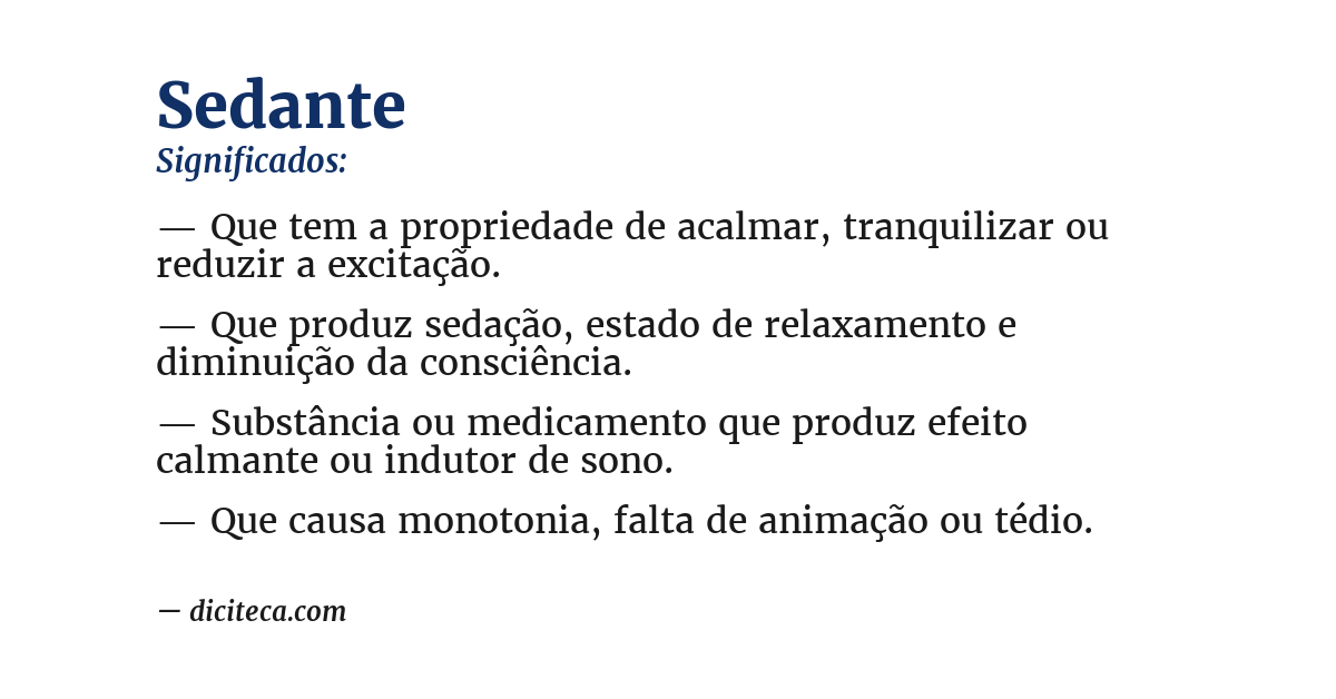 Significado de sedante